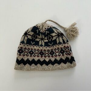 Vintage Wool Blend Knit Beanie Winter Hat